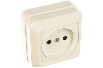 Розетка 2П открытой установки IP20 10А, белая "Ладога" TDM