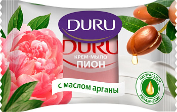 Крем-мыло Пион с маслом Арганы DURU 1+1 80 г./12 шт.