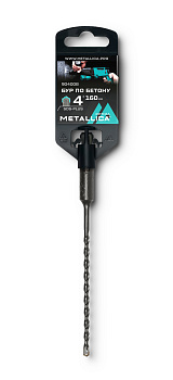 Бур по бетону SDS-plus METALLICA Optima 4х160/100 мм, напайка с центром, 2 спирали