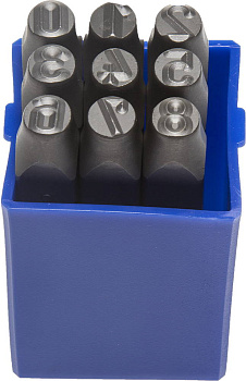 Клейма ручные цифровые стальные (к-т) высота шрифта 8 мм. (13365)